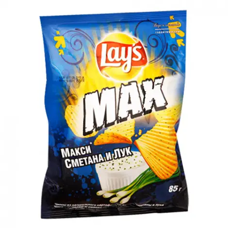 LAY`S MAX СМЕТАНА/ЛУК 80Г (ЧИПСЫ)